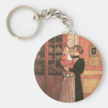Mutter und Baby in der Küche Schlüsselbänder