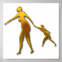 Mutter und Kindgold Plakatdrucke