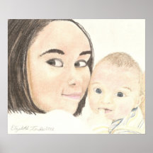 Mutter-und Sohn-Plakat-Druck