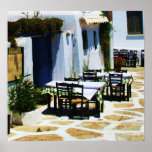 Mykonos, Griechenland, griechische Inseln, Café Plakatdrucke