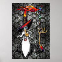 Mystischer Feuer-Zauberer-Magier Posterdrucke