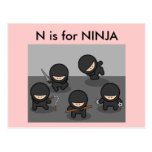 "N" ist für Ninja Alphabet Flashcard Postkarten