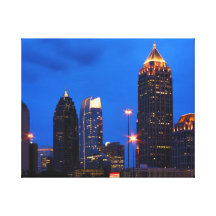 NachtSkyline eingewickelte Leinwand Gespannte Galerie Drucke