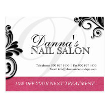 Nagel-Salon und Wellness-Center-Werbungs-Postkarte