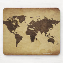 Nah oben von antiker Weltkarte 3 Mousepad