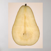 Nahrung - Frucht - eine Scheibe von bosc Birne Posterdruck