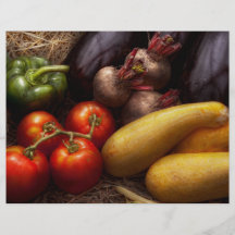 Nahrung - Paprikaschoten, Tomaten, Kürbis und Rübe Flyerdesign