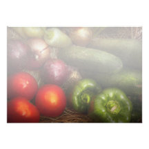 Nahrung - Zwiebeln, Tomaten, Paprikaschoten und Gu Individuelle Ankündigskarten