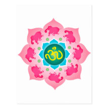 Namaste Lotos-Blumen-OM-Yoga Postkarte