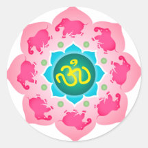 Namaste Lotos-Blumen-OM-Yoga Runder Aufkleber