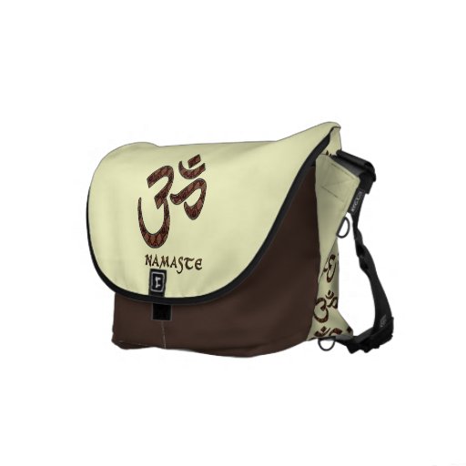Namaste mit OM-Symbol Brown und Creme Kuriertaschen