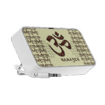 Namaste mit OM-Symbol Brown und Creme iPod Lautsprecher