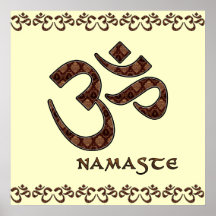 Namaste mit OM-Symbol Brown und Creme Plakatdrucke