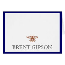 Name stationär mit Biene Grußkarten