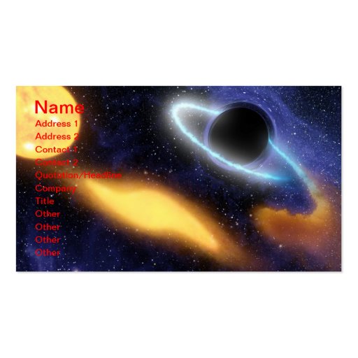 NASAs sternenklarer Imbiss des Zupackens schwarzer Visitenkartenvorlagen