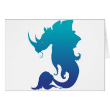 Nashorn-Stego-Fische (Wasser-Farbschema) Grußkarte