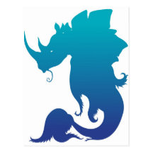 Nashorn-Stego-Fische (Wasser-Farbschema) Postkarten
