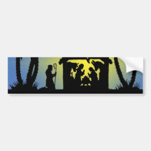 Nativity-Silhouette-Freude zur Welt Auto Sticker