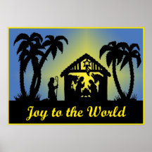 Nativity-Silhouette-Freude zur Welt Plakate