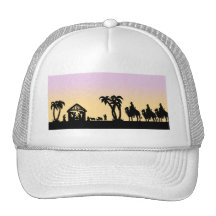 Nativity-Silhouette-kluge Männer auf dem Horizont Baseball Mützen