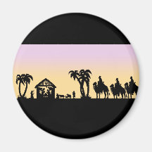 Nativity-Silhouette-kluge Männer auf dem Horizont Kühlschrankmagnet