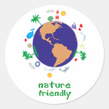 nature friendly runder aufkleber
