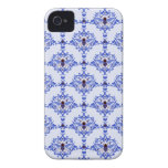 Naturmuster des blauen Damastes der Bienenhummel g iPhone 4 Hüllen