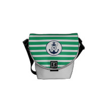 Nautical Anchor Monogram Messenger Bags