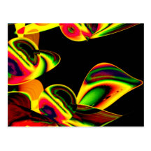 Neon Blätter Postkarte