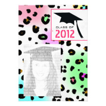 Neonleopard-Klasse von Foto-Abschluss 2012 laden e Individuelle Einladung
