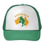 Netballspieler, der Ball Australien-Karte führt Baseball Kappen