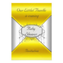NEUE Baby-Duschen-Party-Goldsilber-Einladung
