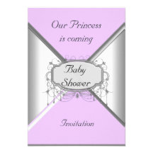 NEUE Baby-Duschen-Party-Rosa-Silber-Einladung