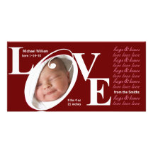 Neue Baby-Mitteilung - Valentinsgruß-Foto-Karten Foto Karten