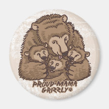 Neue stolze Mutter Grizzly Kühlschrankmagnet