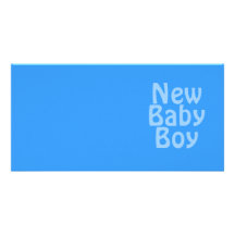 Neues Baby. Blau Photokartenvorlagen