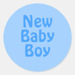 Neues Baby. Blau Runde Sticker