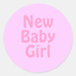Neues Baby. Hübsches Rosa. Gewohnheit Aufkleber