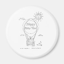 Neues Jahr-Ballon Kühlschrankmagnete