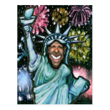 Neues Jahr Obama Postkarte