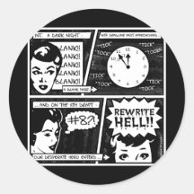 Neufassungs-Höllen-Comic-Streifen Runder Sticker