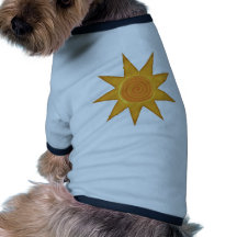 Neun Strahlgelbes gewundenes Sun-Symbol Hundetshirt