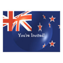 Neuseeland-Flagge mit Blasen-Einladung