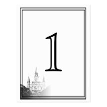 New Orleans Destination Wedding Table Number Postcards