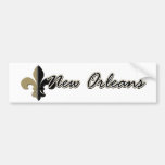 New- OrleansLilie bk/gd Auto Sticker