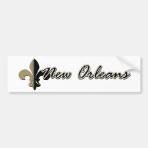 New- OrleansLilie bk/gd Auto Sticker