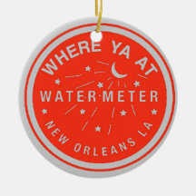 New- OrleansWasserzähler-Abdeckungs-Rot Weihnachtsornament