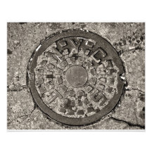 New- York CityKanaldeckel Fotografischer Druck