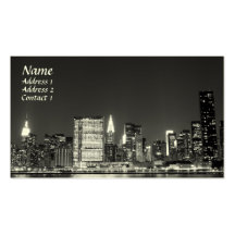 New- York CitySkyline nachts, Lower Manhattan Visitenkarte