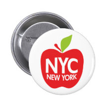 New York großes Apple Anstecknadelbutton